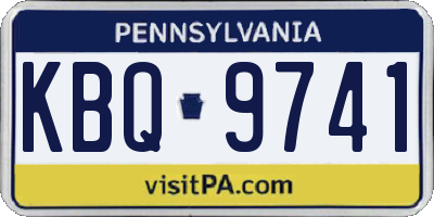 PA license plate KBQ9741