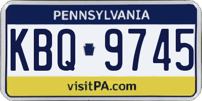 PA license plate KBQ9745
