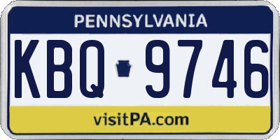 PA license plate KBQ9746