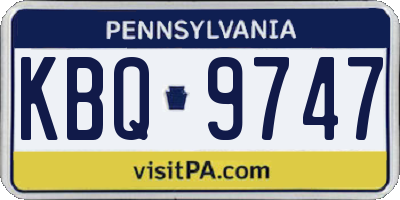 PA license plate KBQ9747