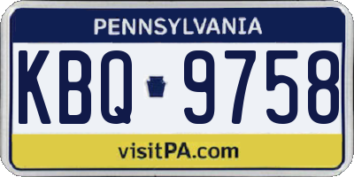 PA license plate KBQ9758