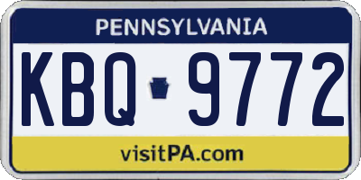PA license plate KBQ9772