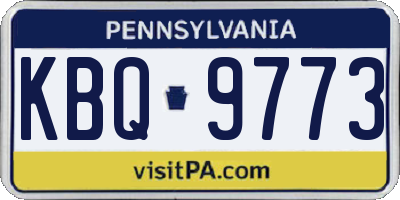 PA license plate KBQ9773