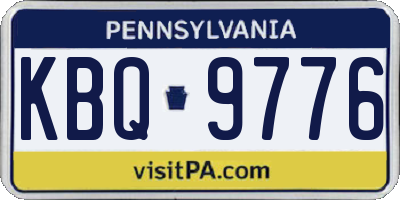 PA license plate KBQ9776