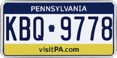 PA license plate KBQ9778