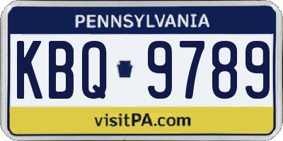 PA license plate KBQ9789