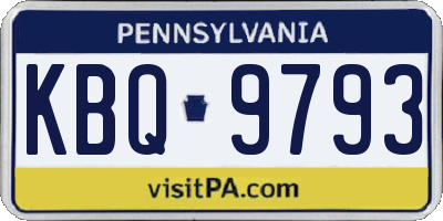 PA license plate KBQ9793