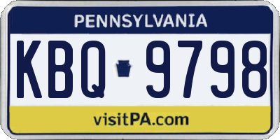 PA license plate KBQ9798