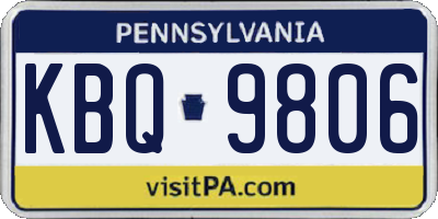 PA license plate KBQ9806
