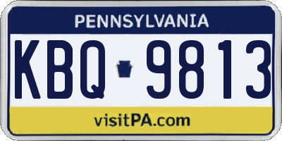 PA license plate KBQ9813