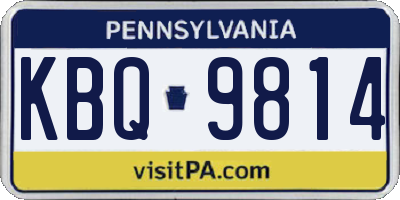 PA license plate KBQ9814