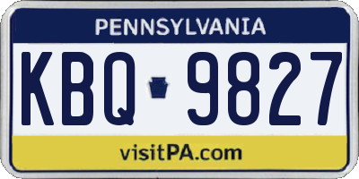 PA license plate KBQ9827