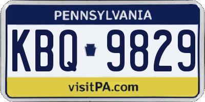 PA license plate KBQ9829