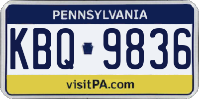 PA license plate KBQ9836