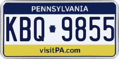 PA license plate KBQ9855