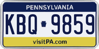 PA license plate KBQ9859