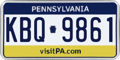 PA license plate KBQ9861