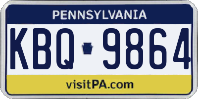PA license plate KBQ9864