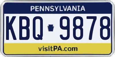 PA license plate KBQ9878