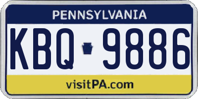 PA license plate KBQ9886