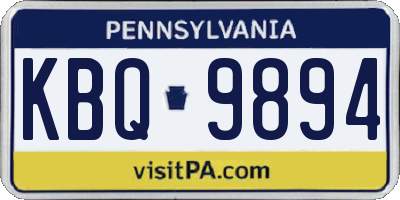 PA license plate KBQ9894