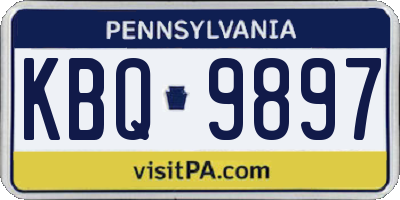 PA license plate KBQ9897