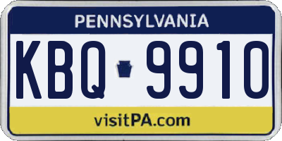 PA license plate KBQ9910