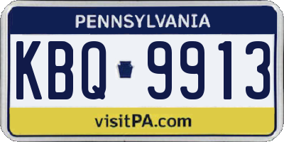 PA license plate KBQ9913