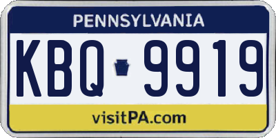 PA license plate KBQ9919