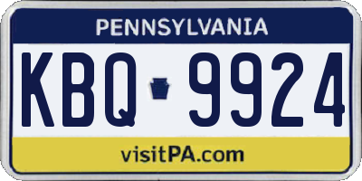 PA license plate KBQ9924
