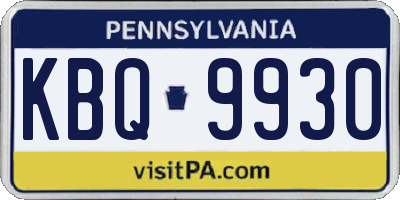 PA license plate KBQ9930