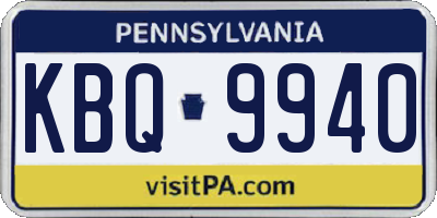PA license plate KBQ9940