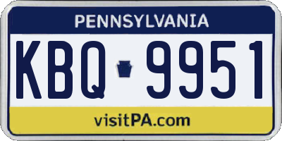 PA license plate KBQ9951