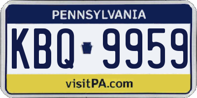 PA license plate KBQ9959