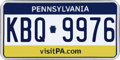 PA license plate KBQ9976