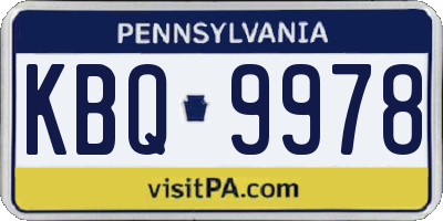PA license plate KBQ9978