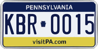 PA license plate KBR0015