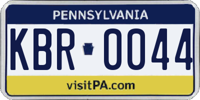 PA license plate KBR0044