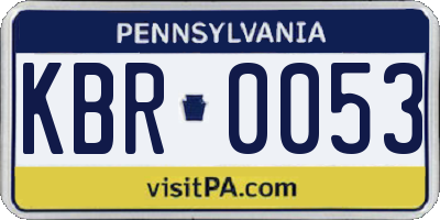 PA license plate KBR0053