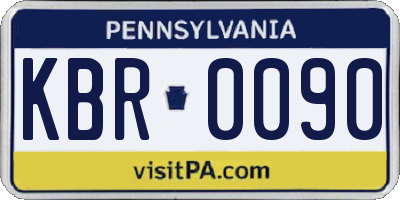 PA license plate KBR0090