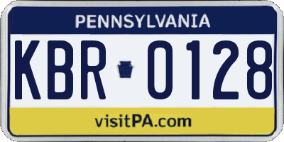 PA license plate KBR0128