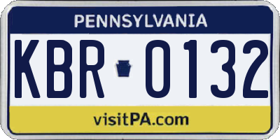 PA license plate KBR0132