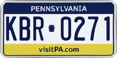 PA license plate KBR0271