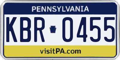 PA license plate KBR0455