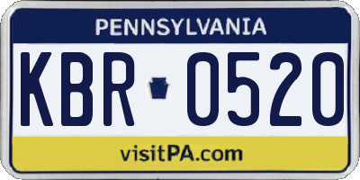 PA license plate KBR0520