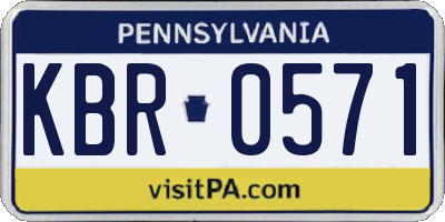 PA license plate KBR0571