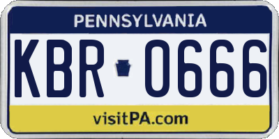 PA license plate KBR0666