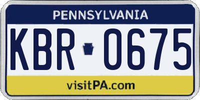 PA license plate KBR0675