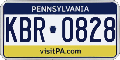 PA license plate KBR0828