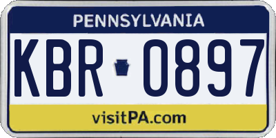 PA license plate KBR0897